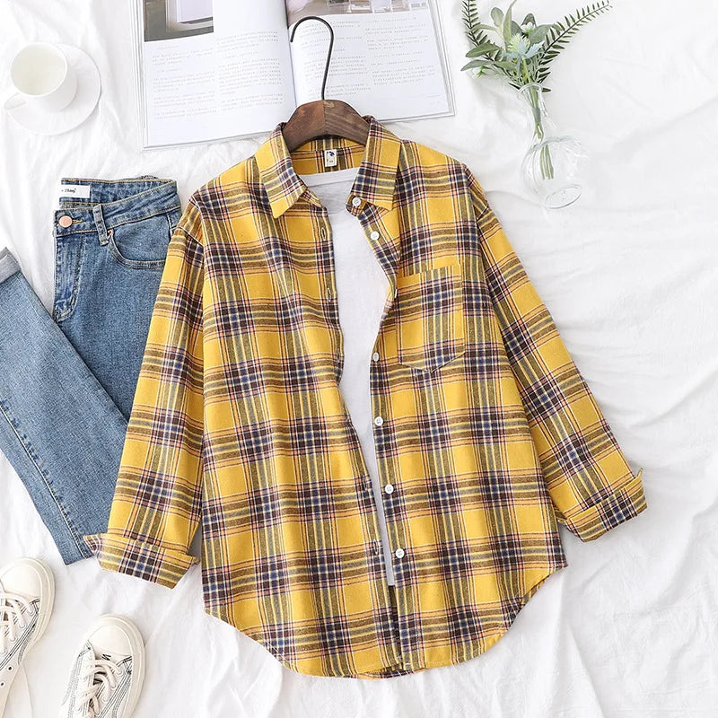 Brand Women's Flannel Plaid Shirts 2025