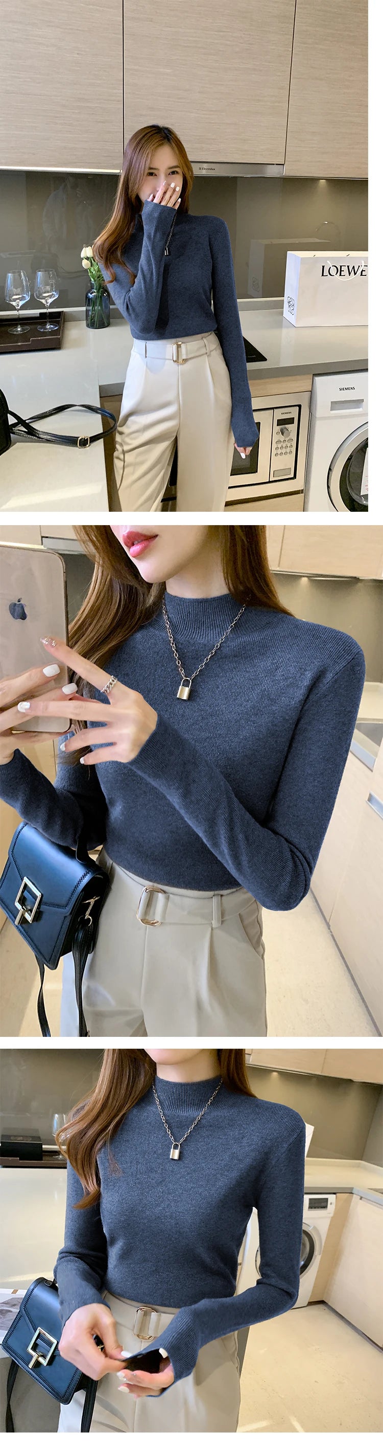 Turtleneck Sweater Women Fashion 2024