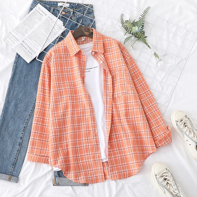 Brand Women's Flannel Plaid Shirts 2025