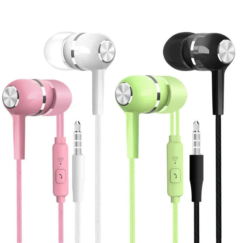 Wired Headphones 3.5mm Sport Earbuds with Bass Phone Earphones