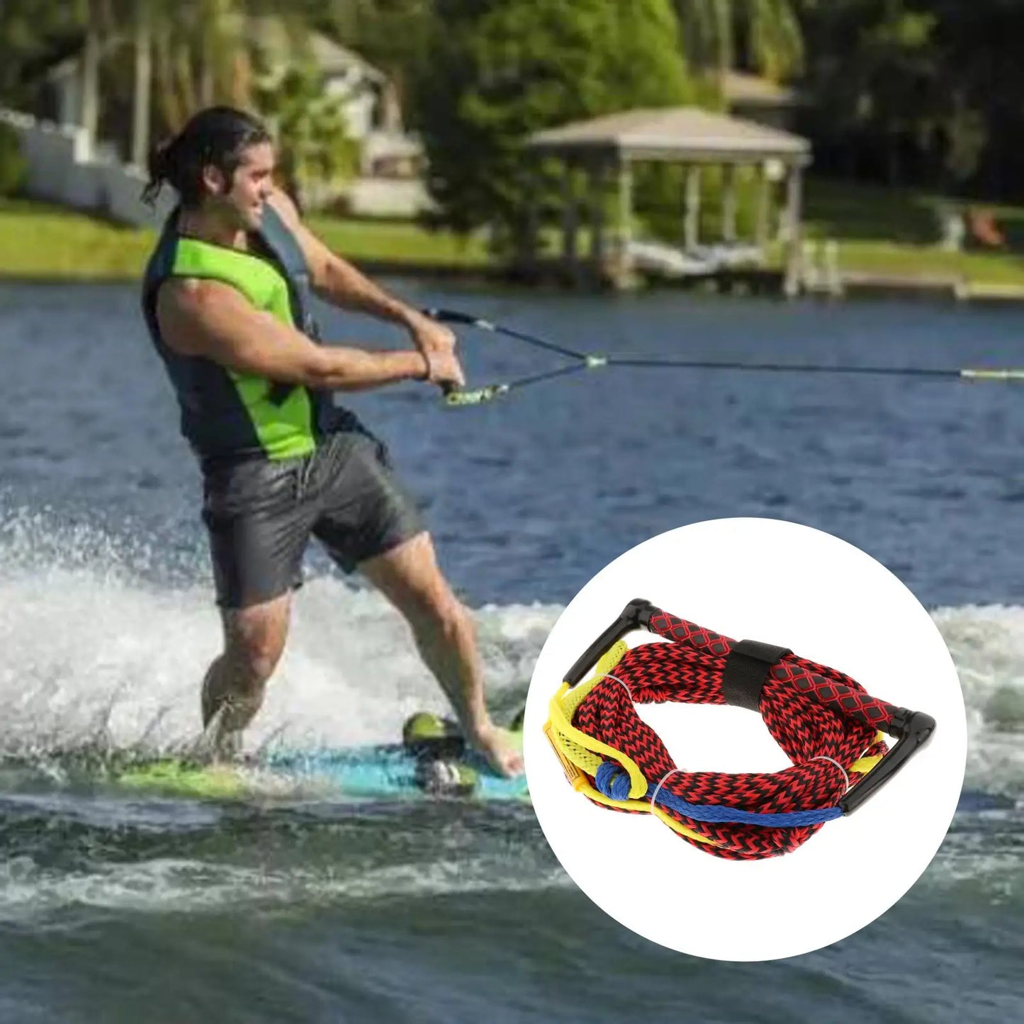 Water Ski Wakeboard Kneeboard Rope for Boating 3-Section Watersports Rope