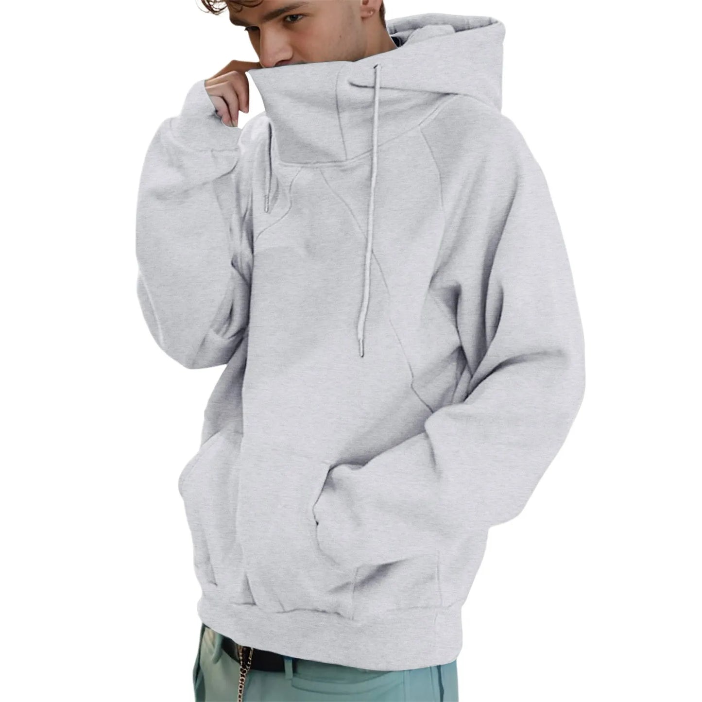 Loose Turtleneck Hoodie Mens' Casual Hooded Sweatshirt