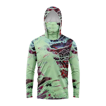 Men Hood Fishing Shirt long sleeve fishing t shirt uv protection