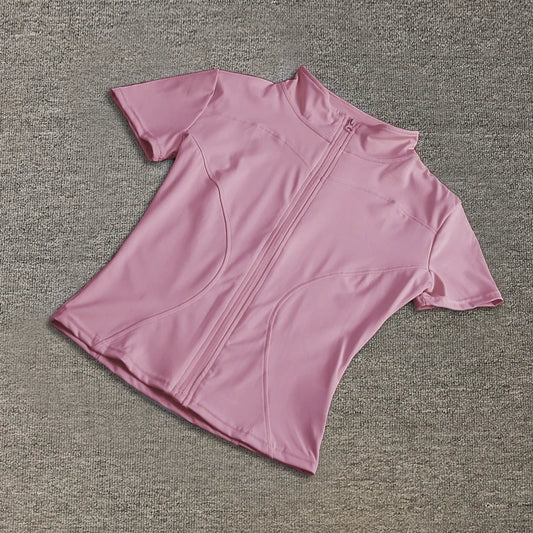 Women sport wear Slim Fit Polyester Quick-drying Full Zip Outdoor Fitness Running