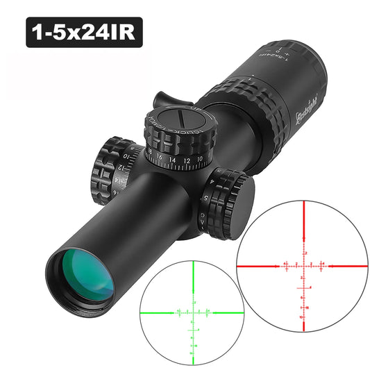 1-5X24 Tactical Optical Rifle Scope Red and Green Illuminated