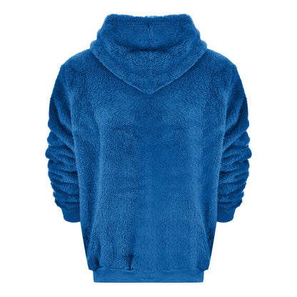 Men's Autumn Plush Hoodies Fuzzy Fleece Comfy