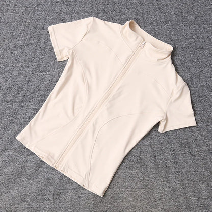 Women sport wear Slim Fit Polyester Quick-drying Full Zip Outdoor Fitness Running