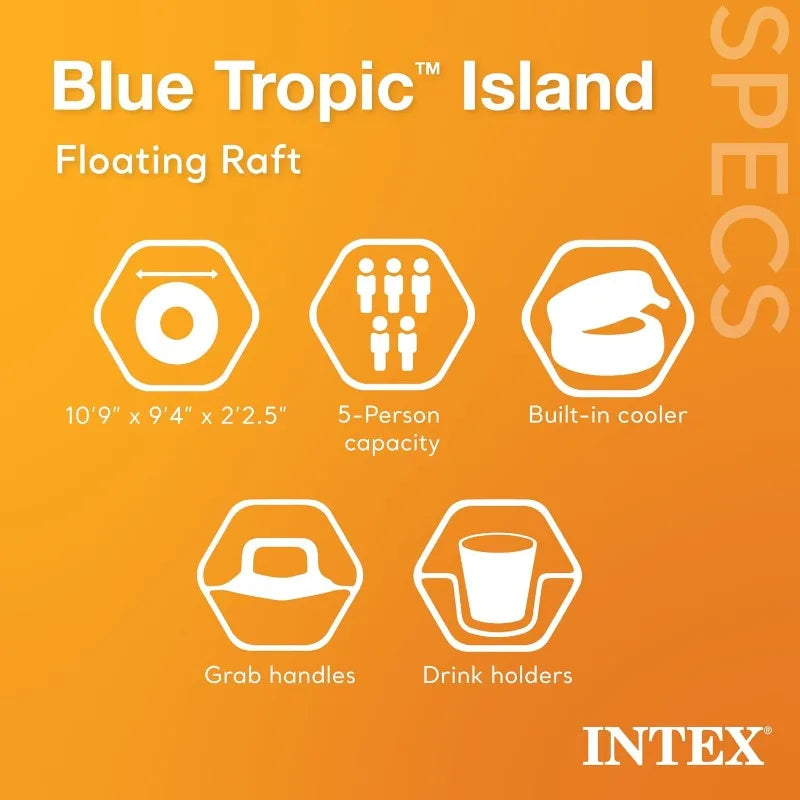 Intex Blue Tropic Inflatable 5 Person Raft or Swimming Pool