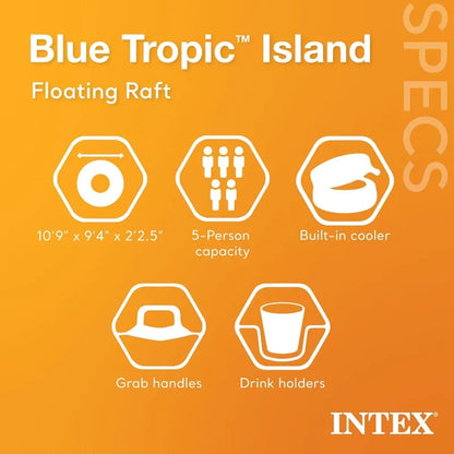 Intex Blue Tropic Inflatable 5 Person Raft or Swimming Pool
