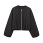 Ladies Fashion Autumn Jacket Women Round Neck
