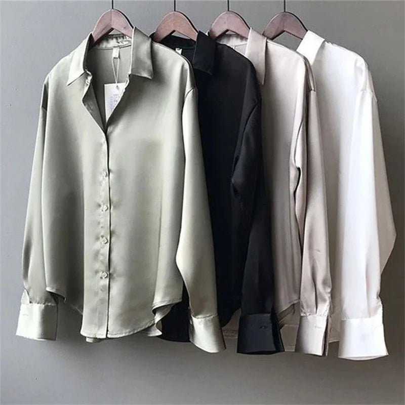 Woman Spring Autumn Style Blouses Shirts Lady Casual Long Sleeve Turn-down Collar