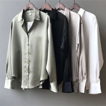 Woman Spring Autumn Style Blouses Shirts Lady Casual Long Sleeve Turn-down Collar