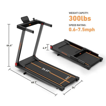 Deerrun 3.0Horerpower 7.5 MPH Folding Treadmills for Home with Incline Foldable Treadmill for Home Small Spaces with Handles