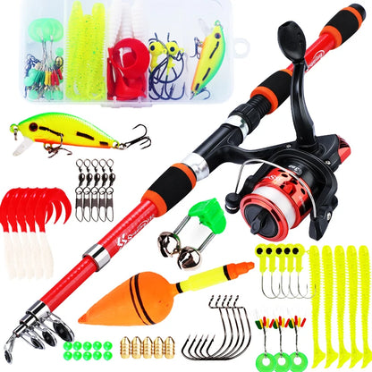 Spinning Fishing Rod and Reel Combo Telescopic Rod