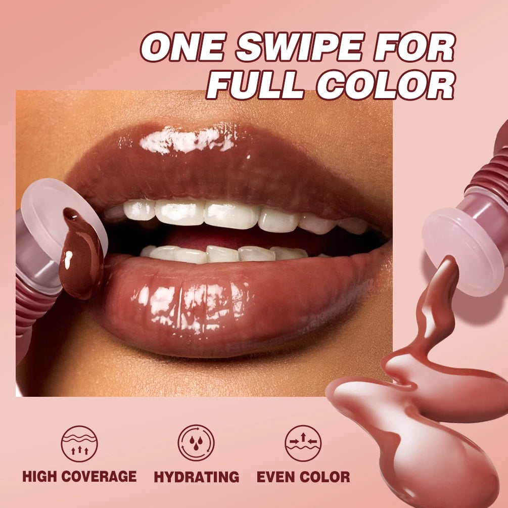 QIBEST Watery Crystal Clear Jelly Lip Oil Lip Balm Moisturizing