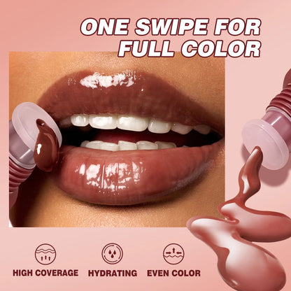 QIBEST Watery Crystal Clear Jelly Lip Oil Lip Balm Moisturizing