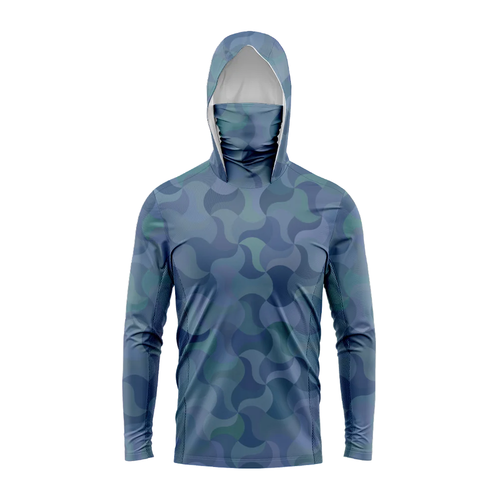 Men Hood Fishing Shirt long sleeve fishing t shirt uv protection