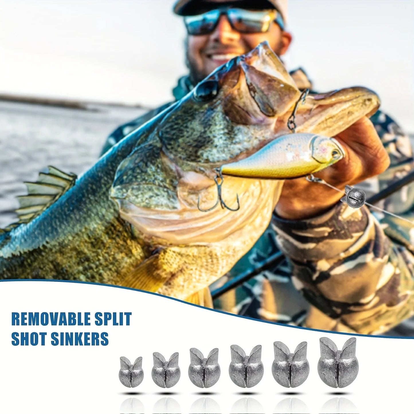Fishing Weights Kit,Premium Split Shot Sinkers