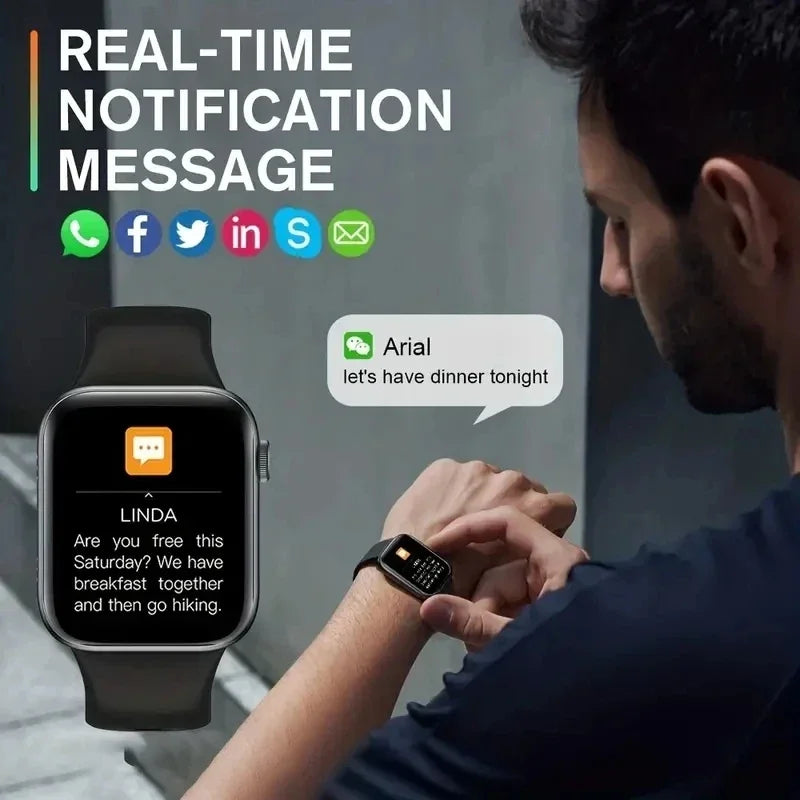 2025 New Smartwatch For Men Android IOS Phone 1.73" Screen Bluetooth