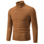 New Men's High Neck Sweater Solid Color Pullover