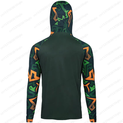 HUK UPF 50+ Long Sleeve Hooded Face Cover Fishing Shirts
