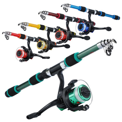 Spinning Fishing Rod and Reel Combo Telescopic Rod