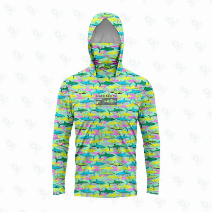 Fishing Shirts Men Sun Protection Hoodie Mask All-in-one