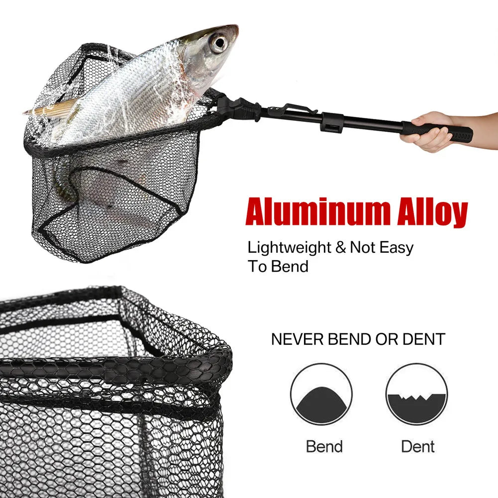 Telescopic Landing Net Folding Fishing Pole Extending