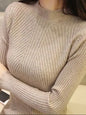 2025 Autumn Women Mock Neck Ruffles Sweater
