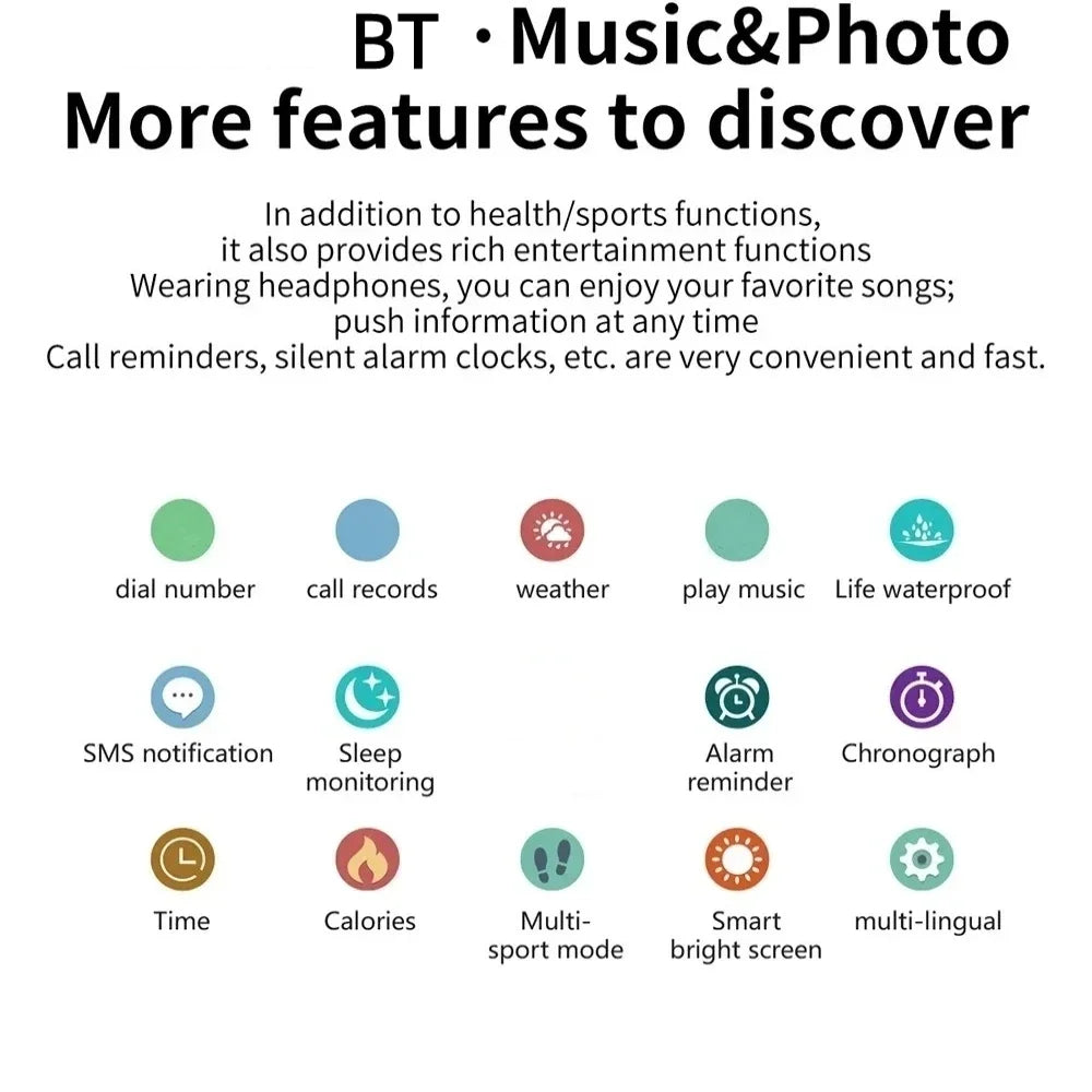 2025 New Smartwatch For Men Android IOS Phone 1.73" Screen Bluetooth