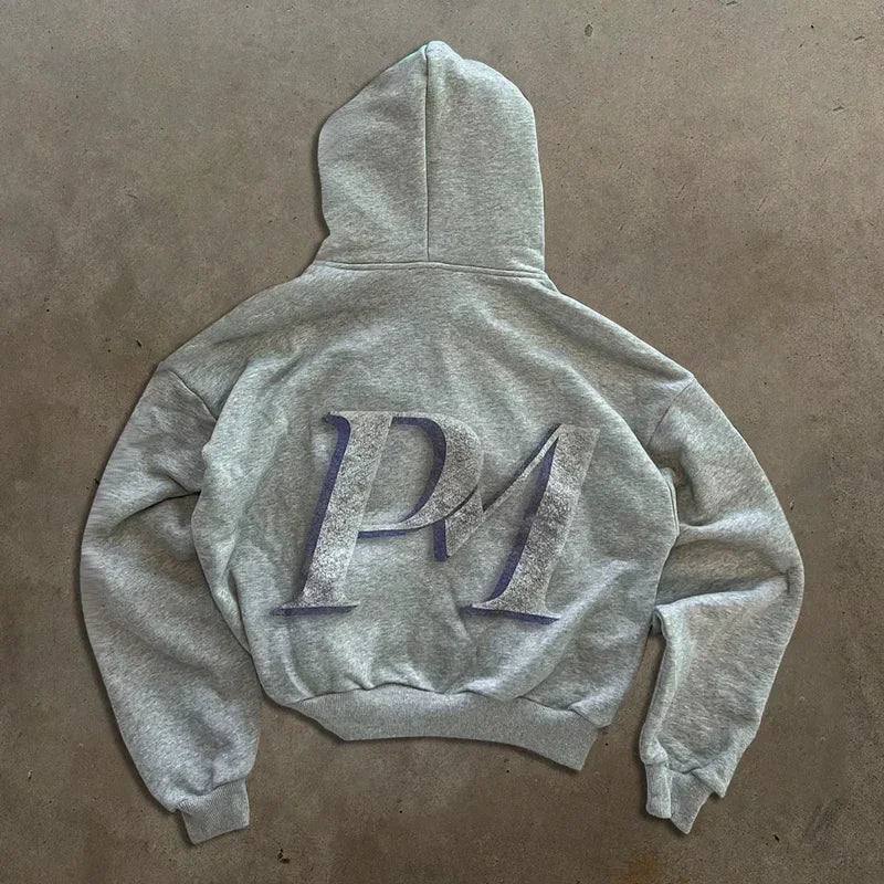 Y2K retro autumn hoodies for men printed patterns