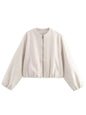 Ladies Fashion Autumn Jacket Women Round Neck
