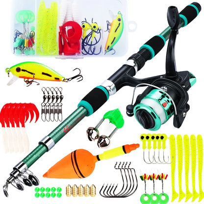 Spinning Fishing Rod and Reel Combo Telescopic Rod