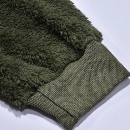 Men's Autumn Plush Hoodies Fuzzy Fleece Comfy