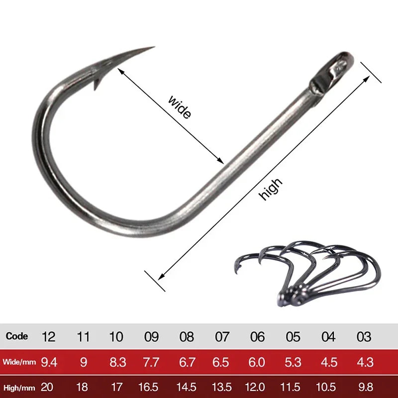 Fishing Hooks Set High Carbon Steel Barbed FishHooks