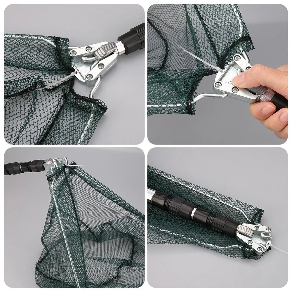 Telescopic Landing Net Folding Fishing Pole Extending