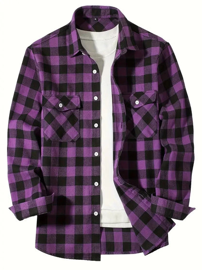 Spring and Autumn Fashion Cotton Long Sleeve Men's Flannel