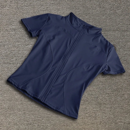 Women sport wear Slim Fit Polyester Quick-drying Full Zip Outdoor Fitness Running