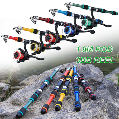 Spinning Fishing Rod and Reel Combo Telescopic Rod