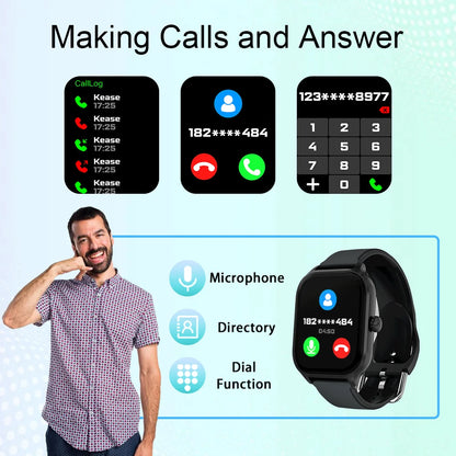 Smartwatch Dial to Answer Calls Calorie Tracking Heart Rate Blood Oxygen