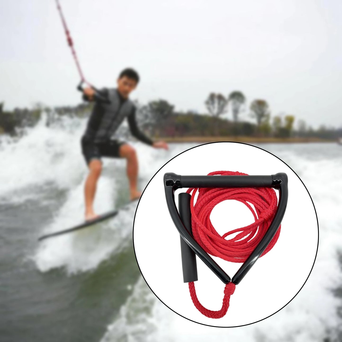 Water Ski Wakeboard Kneeboard Rope for Boating 3-Section Watersports Rope