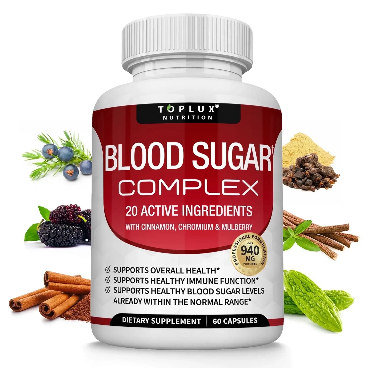 Vitamin C, Vitamin E Supplement, Blood Sugar Complex, Supports Heart Health