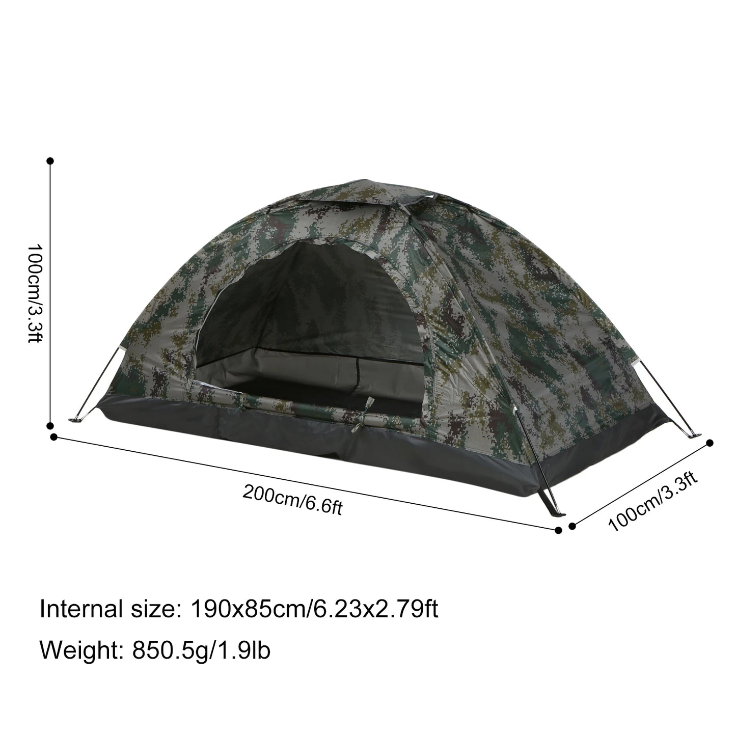Ultralight Camping Tent Single Layer Portable Hiking Tent
