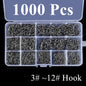 Fishing Hooks Set High Carbon Steel Barbed FishHooks