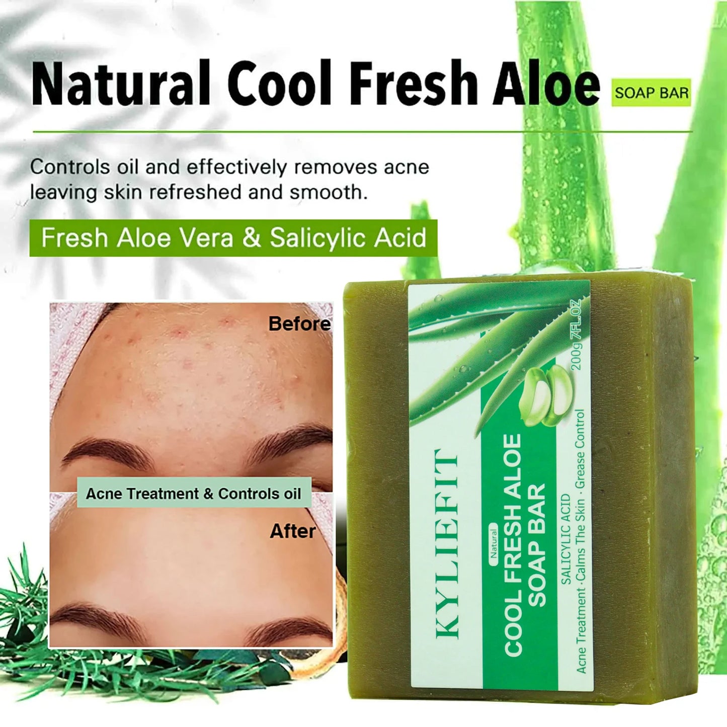 AILKE Aloe Vera Whitening Soap, Remove Acne