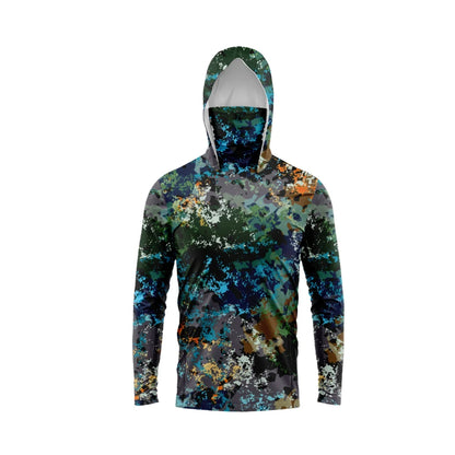 Men Hood Fishing Shirt long sleeve fishing t shirt uv protection