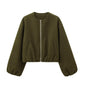 Ladies Fashion Autumn Jacket Women Round Neck