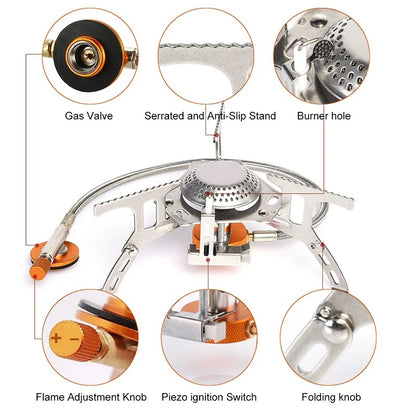 Camping Gas Stove Portable Folding Outdoor Backpacking