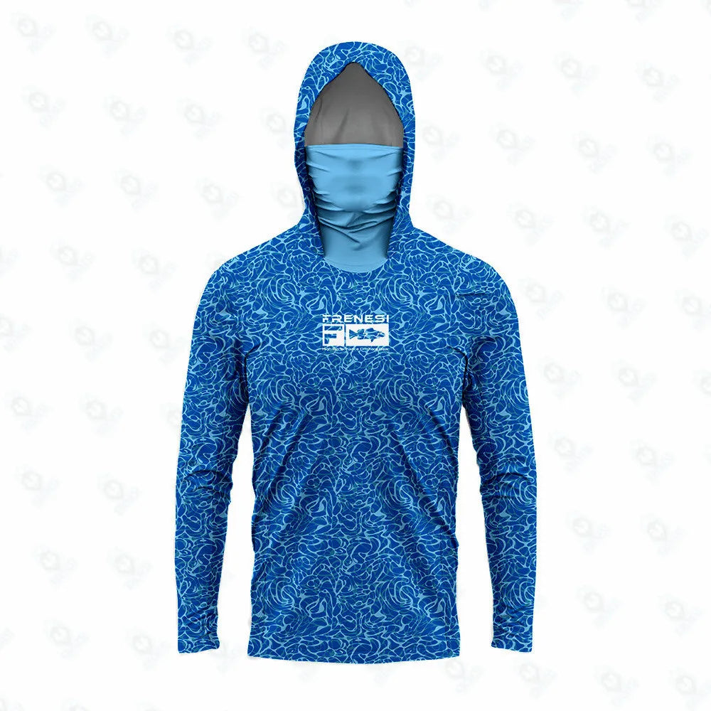 Fishing Shirts Men Sun Protection Hoodie Mask All-in-one