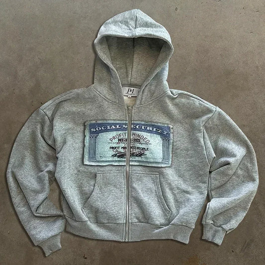 Y2K retro autumn hoodies for men printed patterns